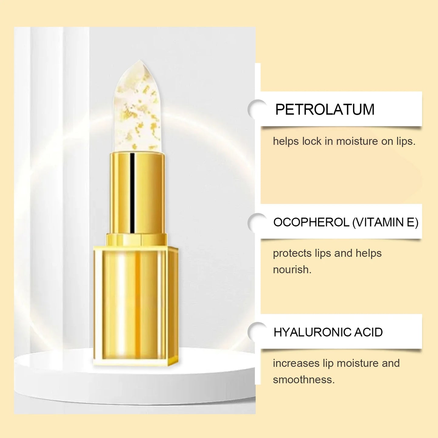 Color-Changing Gold Foil Lip Balm